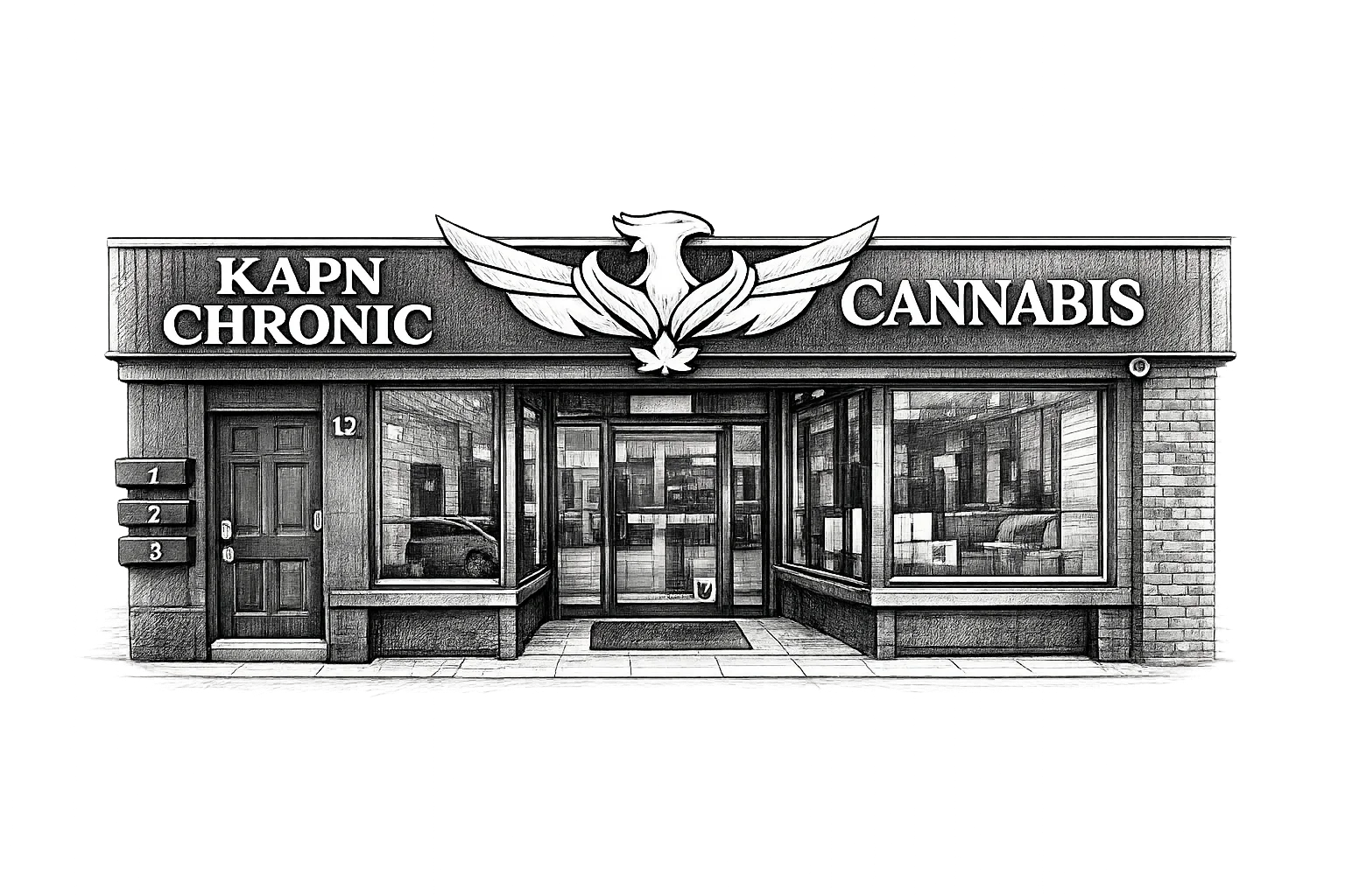 Kapn Chronic Cannabis storefront at 12 Simcoe St S, Oshawa